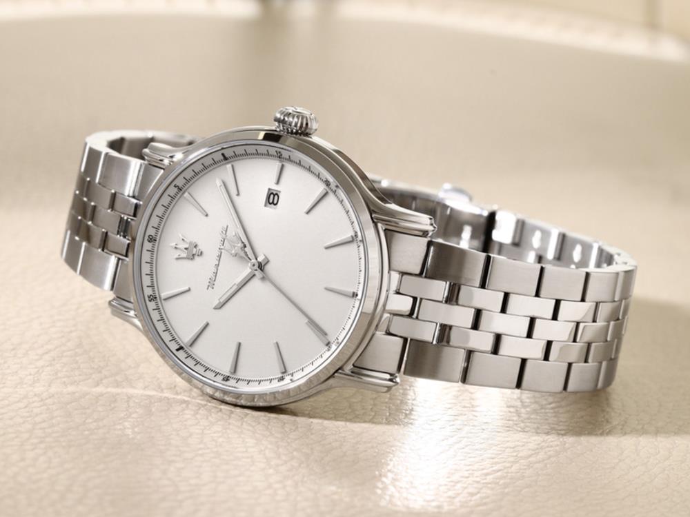 Reloj de Cuarzo Maserati Epoca Slim, Blanco, 40 mm, Cristal mineral, R8853118032