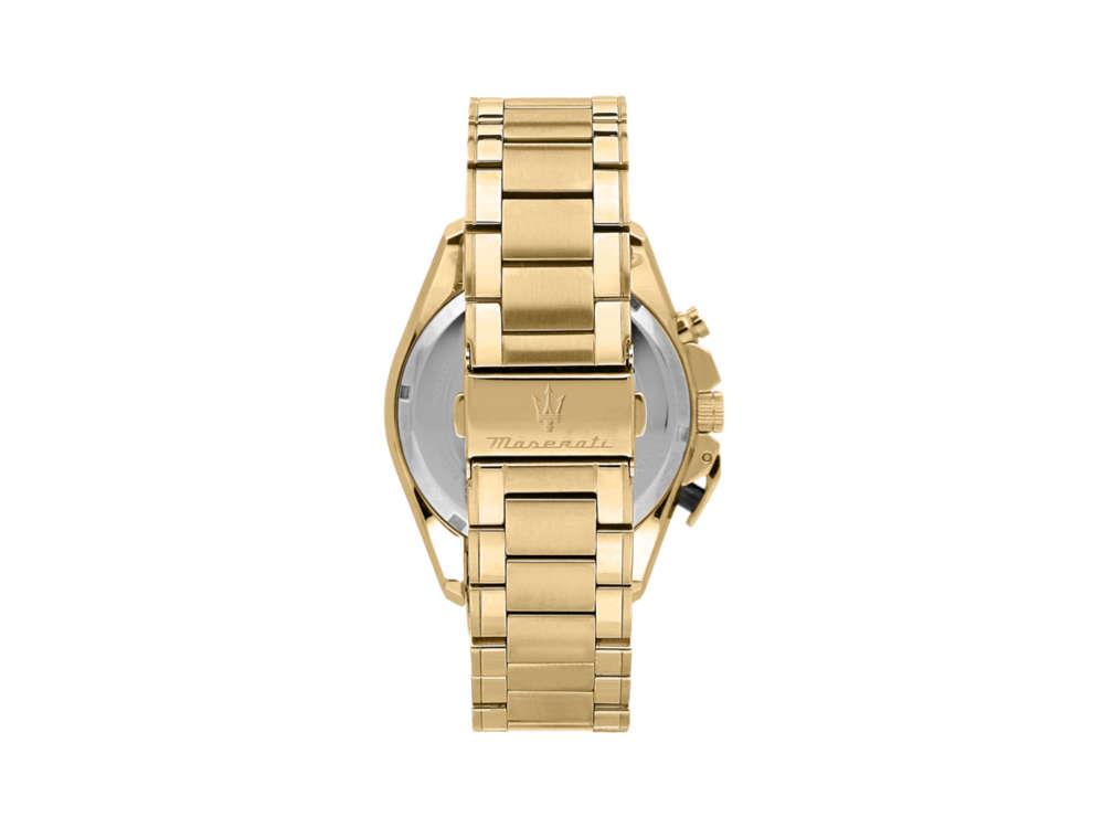 Reloj de Cuarzo Maserati Traguardo, PVD Oro, Negro, 45 mm, R8873612041