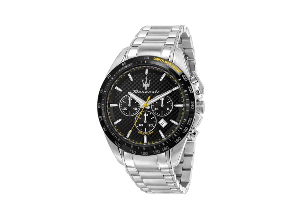 Reloj de Cuarzo Maserati Traguardo, Negro, 45 mm, Cristal mineral, R8873612042