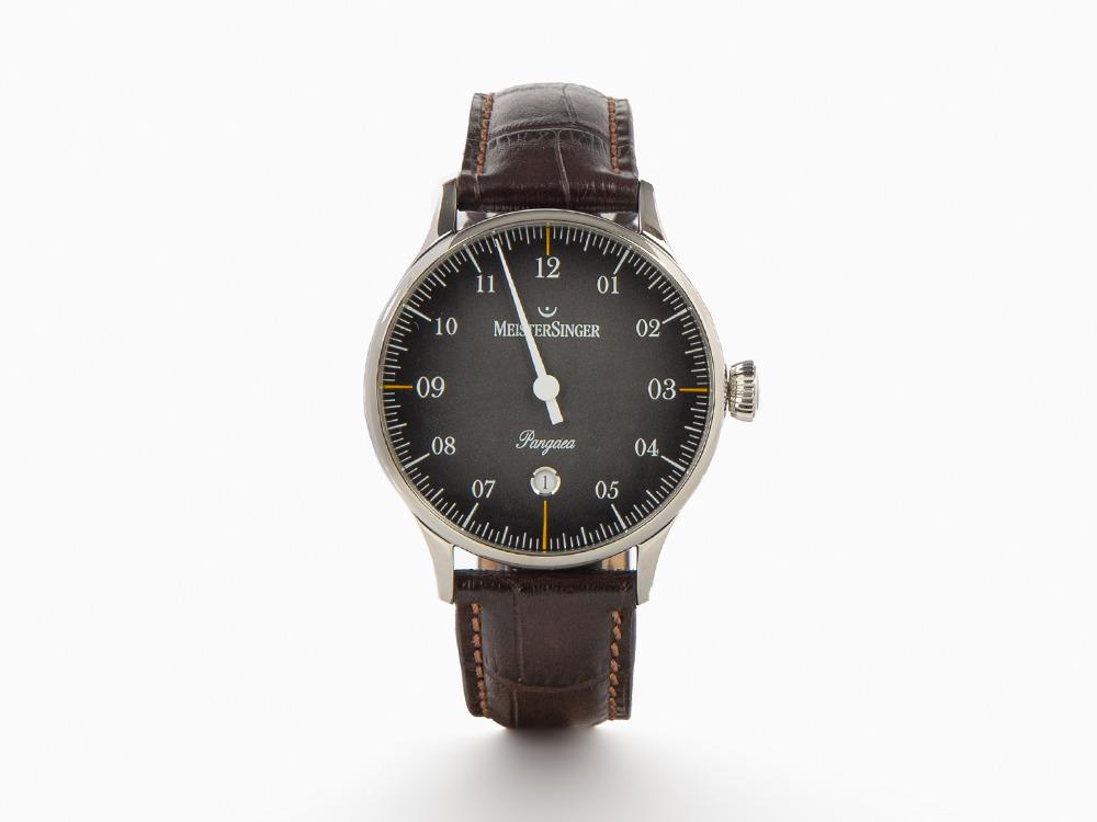 Reloj Automático Meistersinger Pangaea Date, 40 mm, Negro, Piel, PMD907D