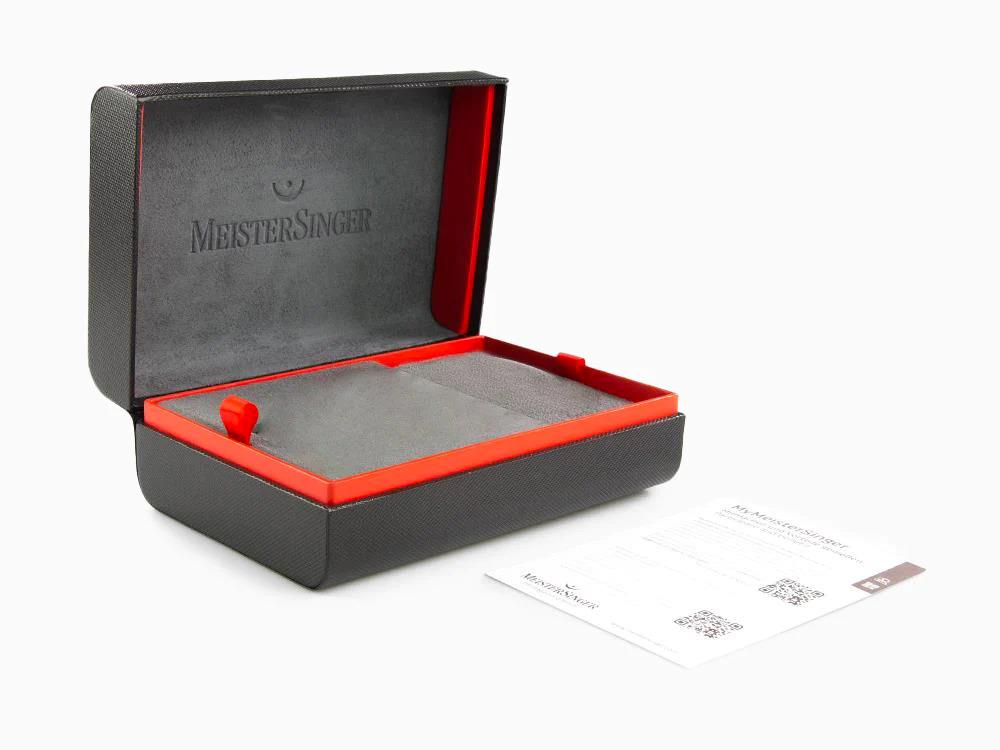 Reloj Automático Meistersinger Pangaea Date, 40 mm, Negro, Piel, PMD907D