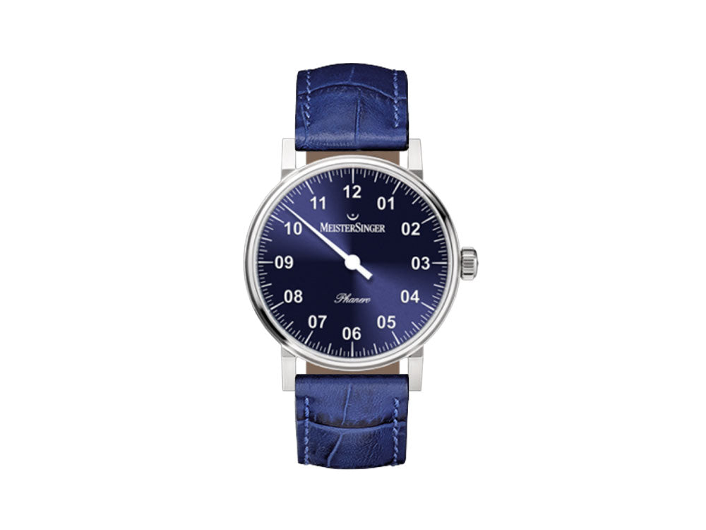Reloj Meistersinger Phanero, Carga manual, SW 210, Azul sunburst, PH308-SG14
