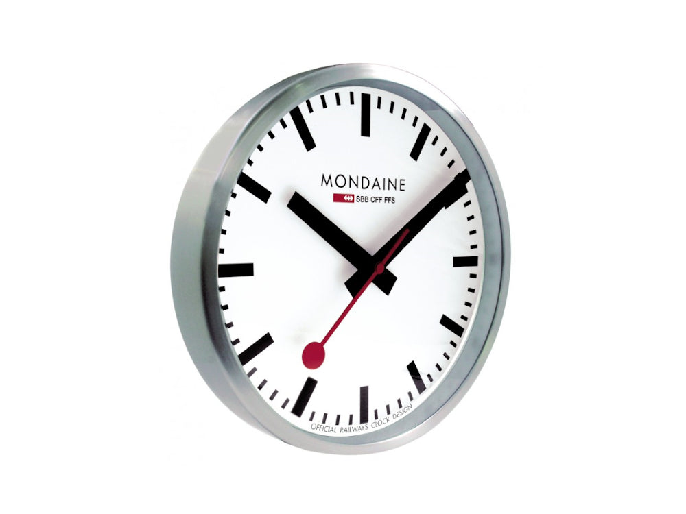 Reloj de Cuarzo Mondaine Clocks, Aluminio, Blanco, 40cm, A995.CLOCK.16SBB