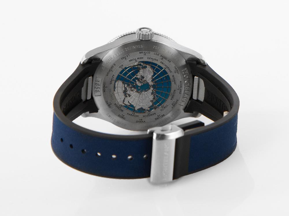 Reloj Automático Montblanc 1858 GMT, Acero Inoxidable, Azul, 42 mm, 129617