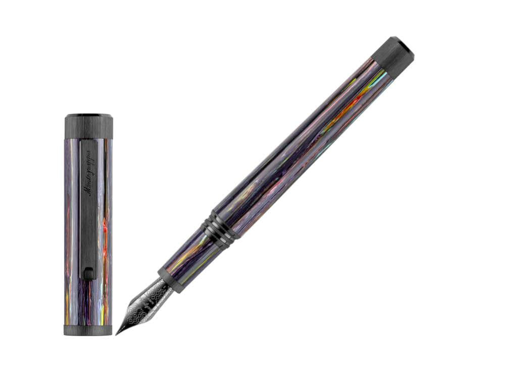 Pluma Estilográfica Montegrappa Zero Zodiac Acuario, Acero, ISZEZ-IC-V1
