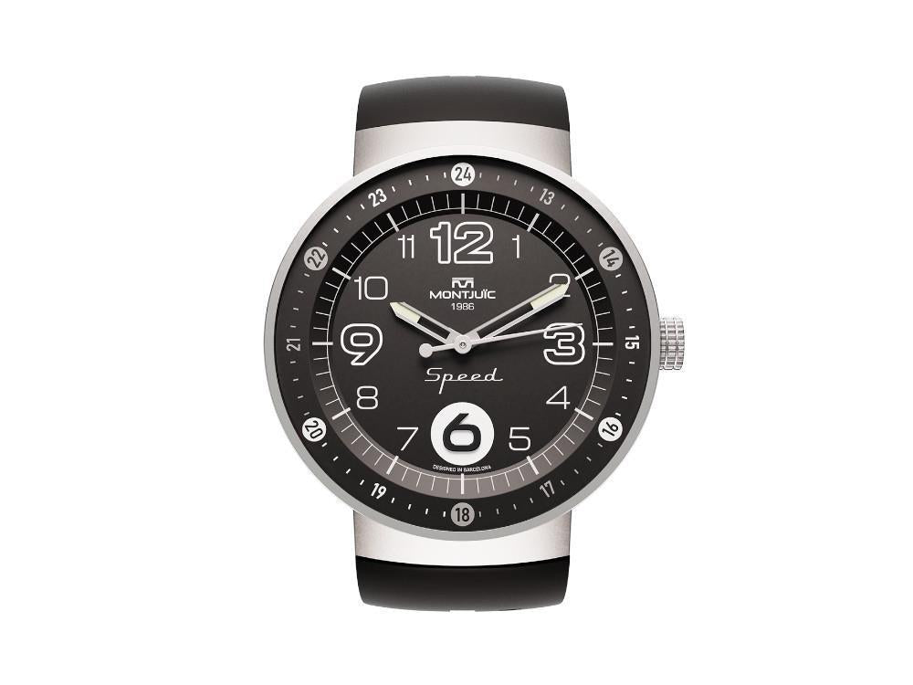 Reloj de Cuarzo Montjuic Elegance, Acero Inoxidable, Negro, 43 mm, MJ1.0103.S