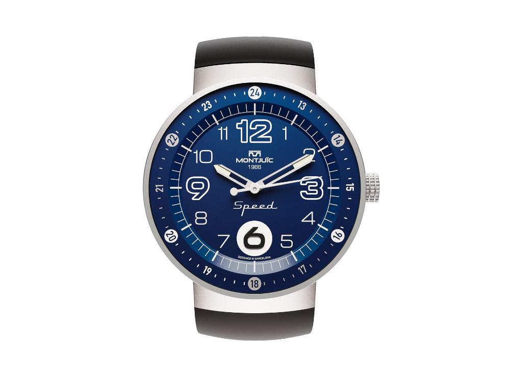 Reloj de Cuarzo Montjuic Elegance, Acero Inoxidable, Negro, 43 mm, MJ1.0204.S