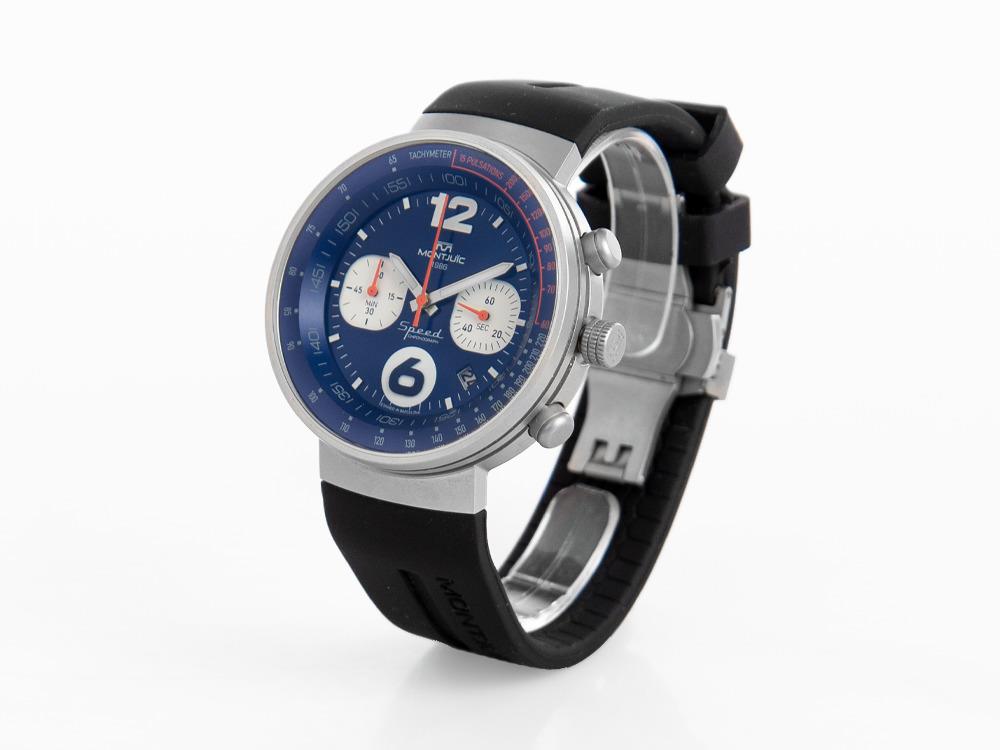 Reloj de Cuarzo Montjuic Speed Chronograph, Acero, Azul, 45 mm, MJ2.0303.S