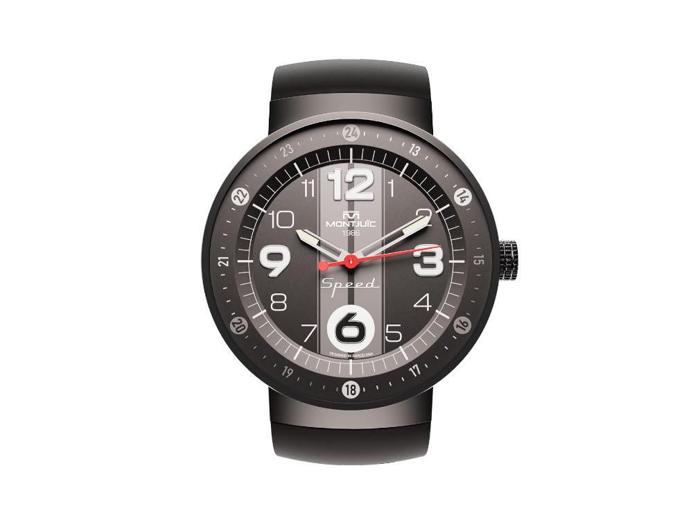 Reloj de Cuarzo Montjuic Sport, Acero Inoxidable 316L, Negro, 43 mm, MJ1.0903.B