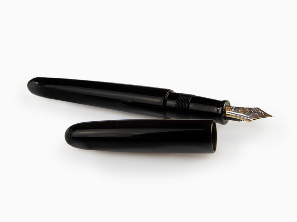 Estilográfica Nakaya Cigar Kuro-Roiro Portable, Negro, Oro 14K bicolor