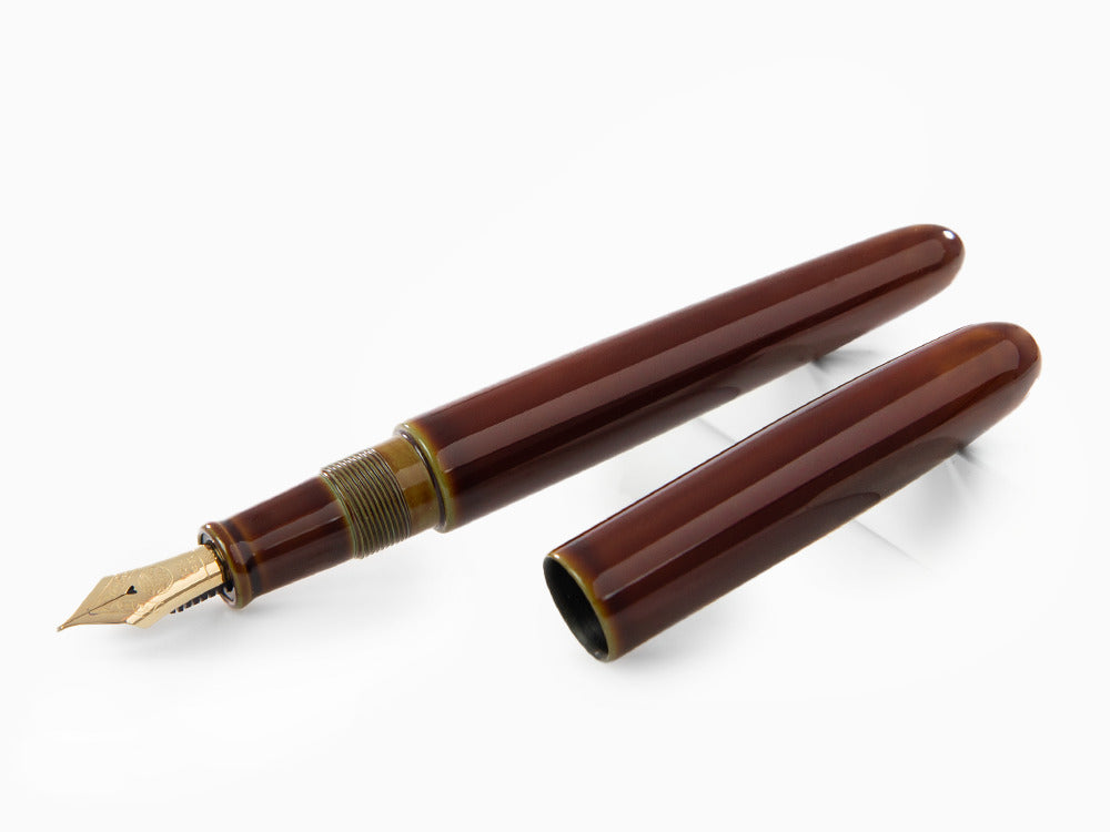 Estilográfica Nakaya Cigar Heki-Tamenuri, Portable, Ebonita Laca Urushi