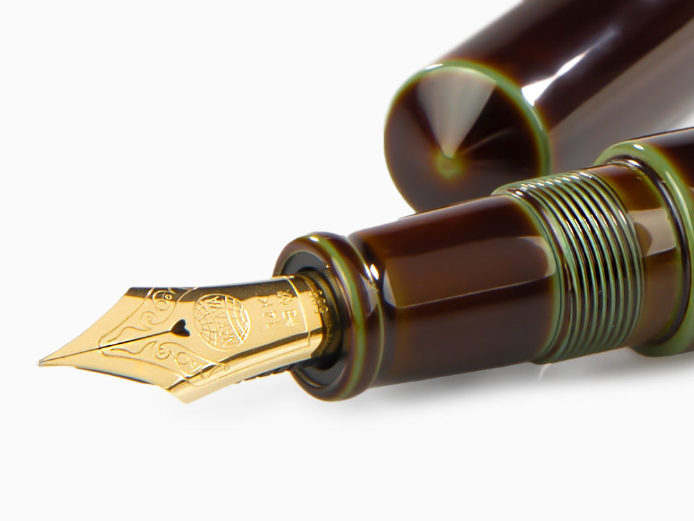 Pluma Estilográfica Nakaya Cigar Piccolo Heki Tamenuri, Ebonita