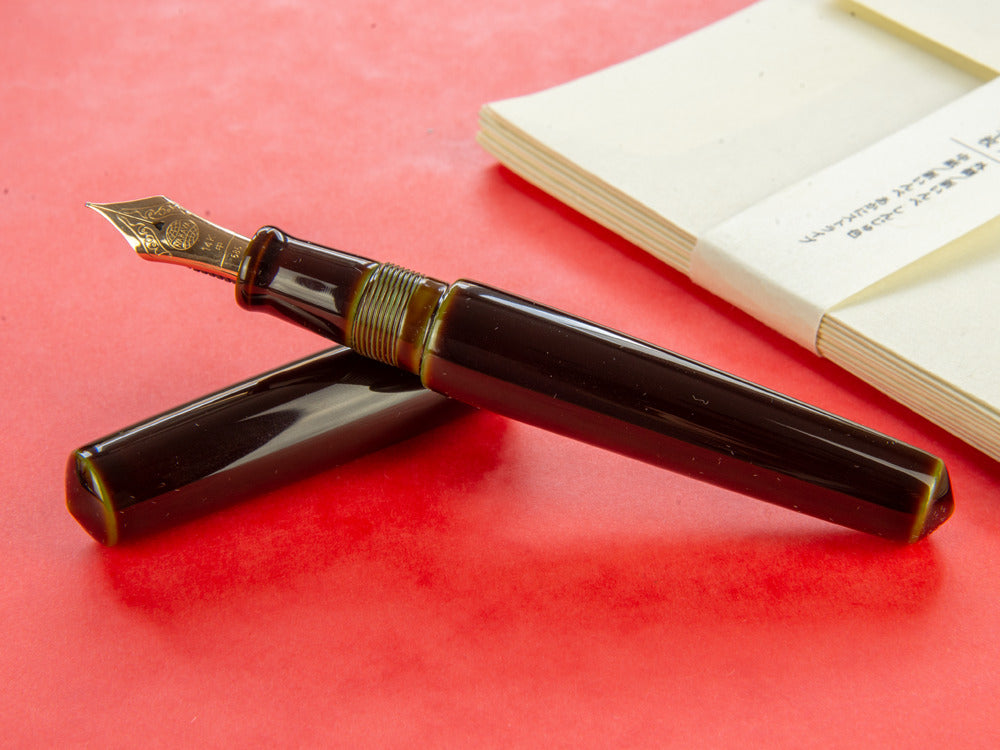 Estilográfica Nakaya Cigar Piccolo, Heki-Tamenuri, Ebonita, Elástico