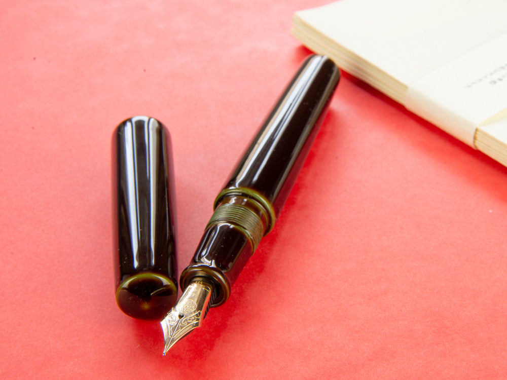 Estilográfica Nakaya Cigar Piccolo, Heki-Tamenuri, Ebonita, Elástico