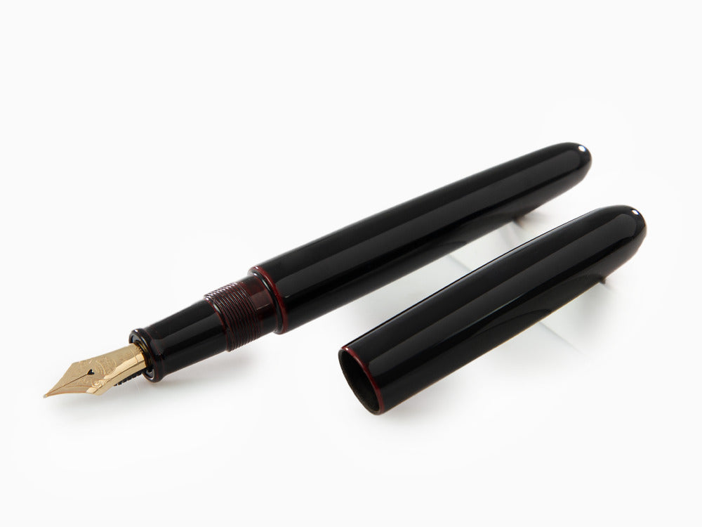 Estilográfica Nakaya Cigar Portable Kuro-Tamenuri, Ebonita, Laca Urushi