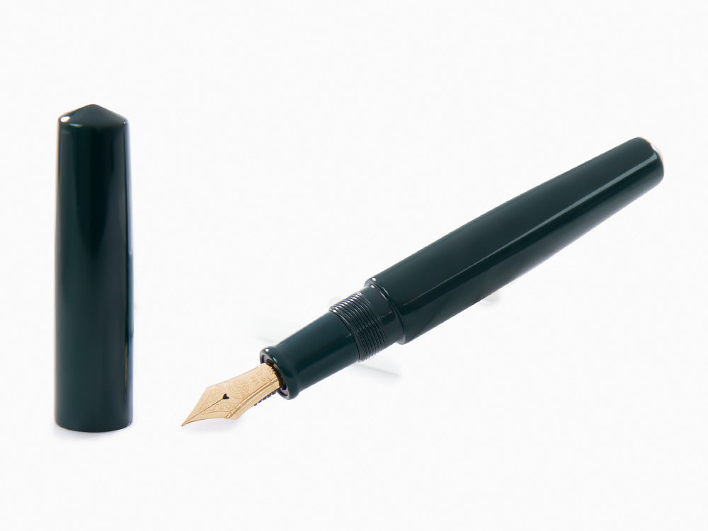 Estilográfica Nakaya Cigar Piccolo, Midori, Ebonita, Ebonita, Oro 14k