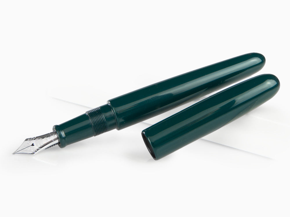 Pluma Estilográfica Nakaya Cigar Portable, Midori, Ebonita, 14k/rodio