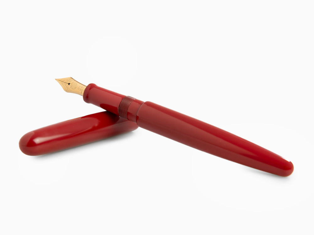 Pluma Estilográfica Nakaya Cigar Long, Shu, Ebonita, Ebonita, Oro 14k