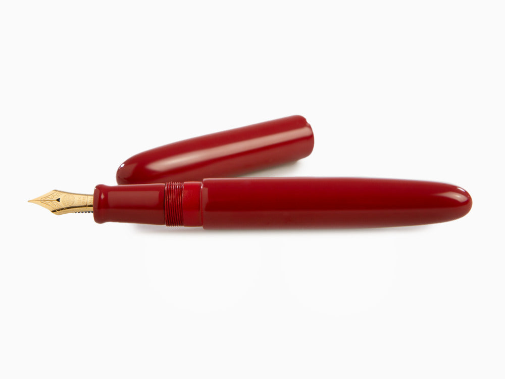 Pluma Estilográfica Nakaya Cigar Long, Shu, Ebonita, D-17mm, Oro 14k