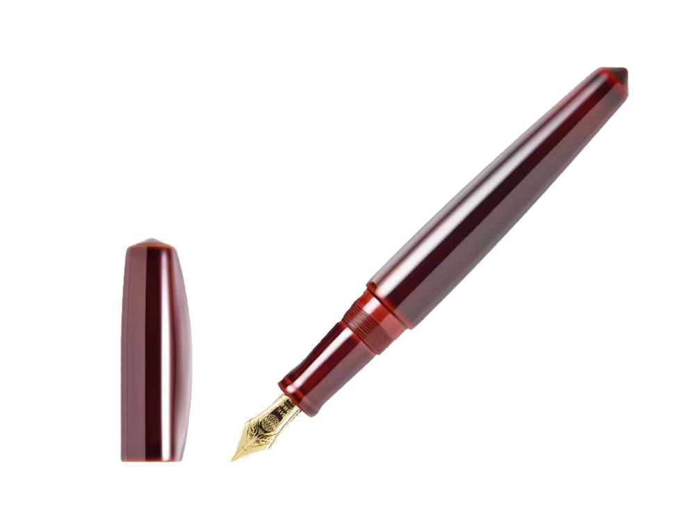 Estilográfica Nakaya Dorsal Fin Ver.1 Aka-Tamenuri, Ebonita, Laca Urushi