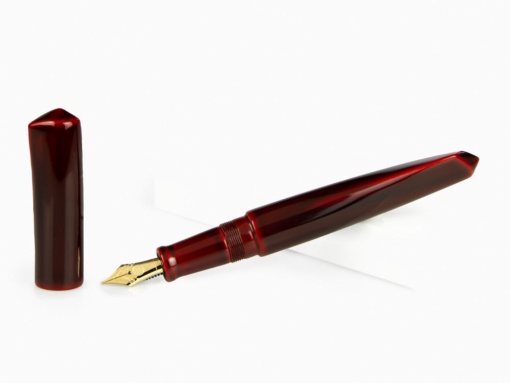 Estilográfica Nakaya Dorsal Fin Ver.2 Aka-Tamenuri, Ebonita, Laca Urushi