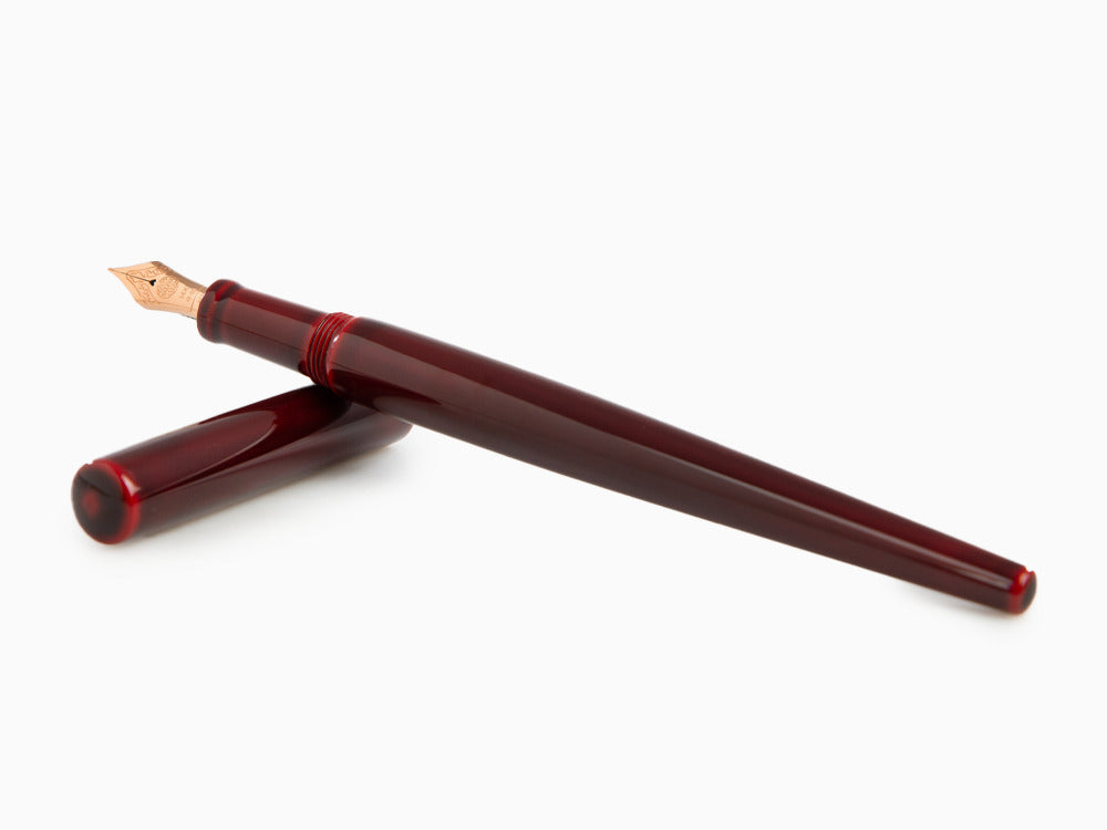 Pluma Estilográfica Nakaya Desk, Aka-Tamenuri, Oro Rosa 14k