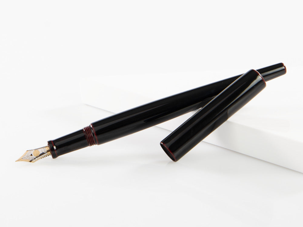 Pluma Estilográfica Nakaya Desk, Kuro-Tamenuri, Oro 14K bicolor