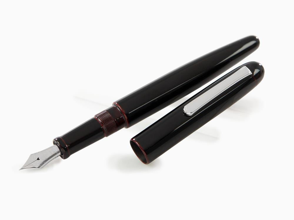 Pluma Estilográfica Nakaya Writer Long Kuro-Tamenuri, Ebonita, Rodiado