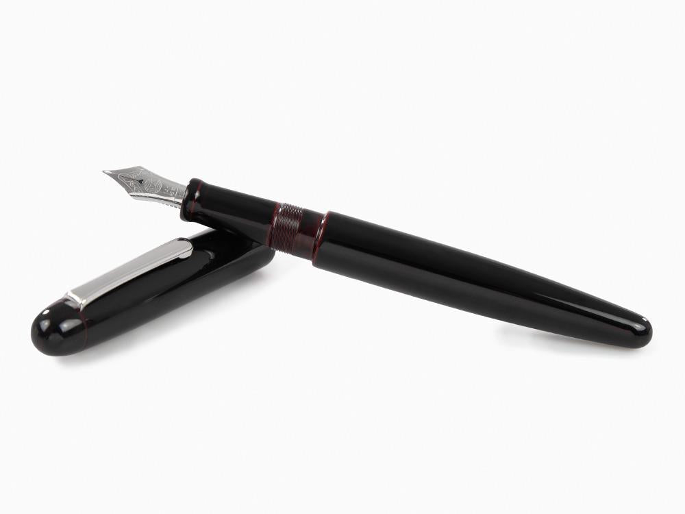 Pluma Estilográfica Nakaya Writer Long Kuro-Tamenuri, Ebonita, Rodiado