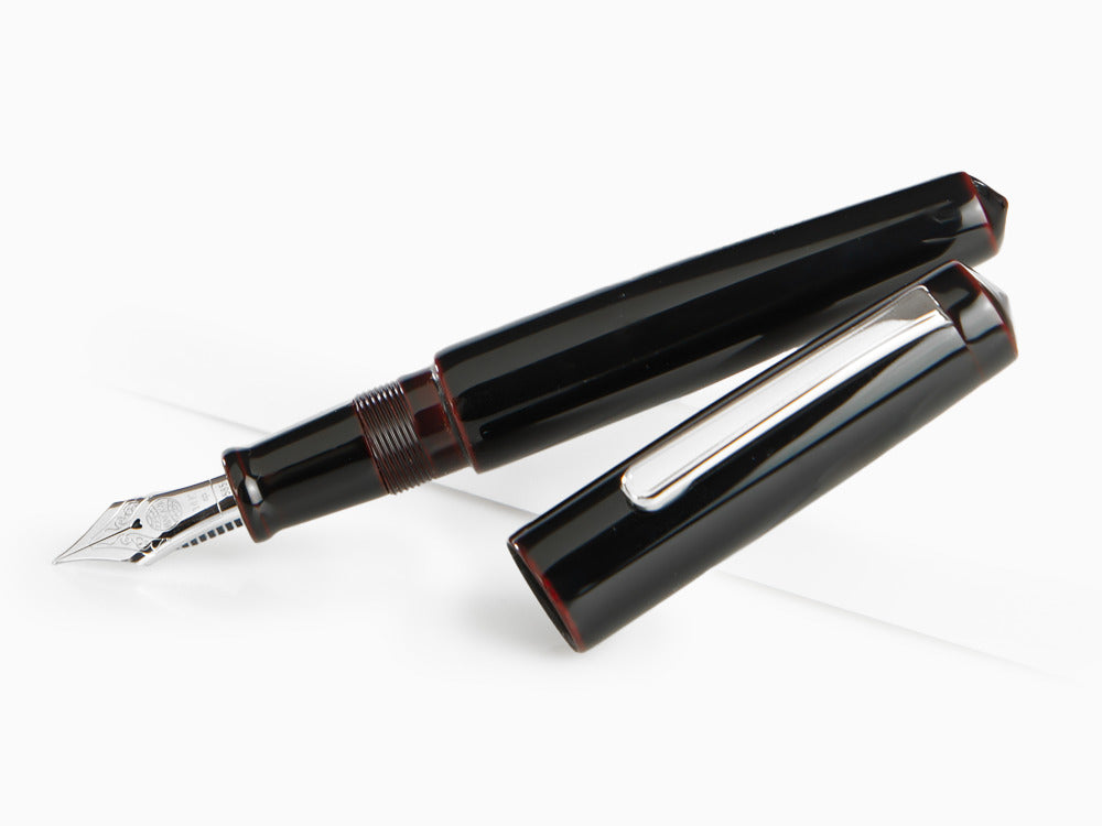 Pluma Estilográfica Nakaya Writer Kuro-Tamenuri, Piccolo, Ebonita, Rodio