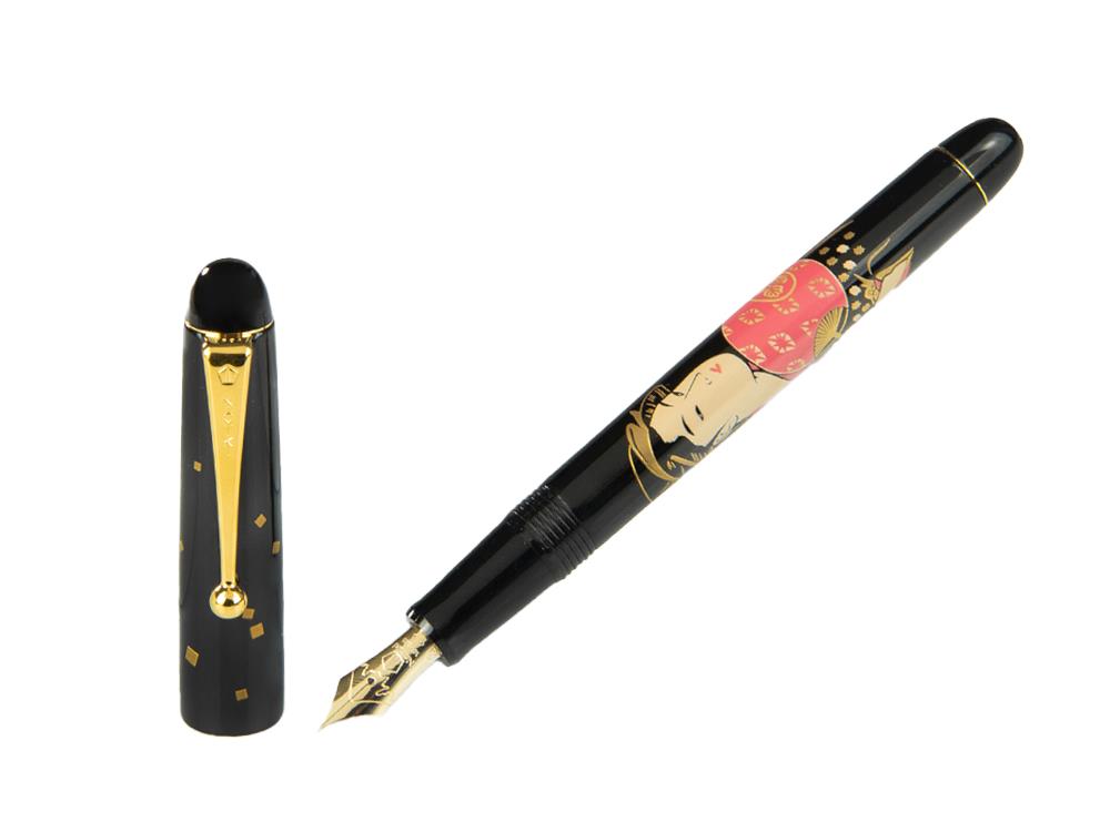 Estilográfica Namiki Nippon Art 3 Beauties Ohisa Takashima, Maki-e, Oro