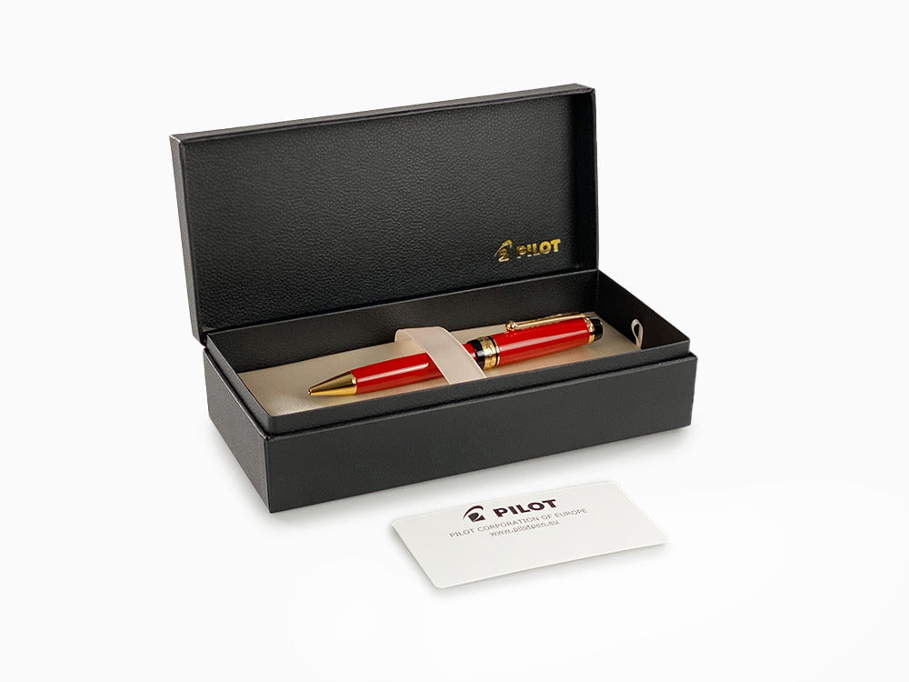 Bolígrafo Pilot Custom Urushi, Ebonita, PVD Oro, Rojo, BKV-45R-R