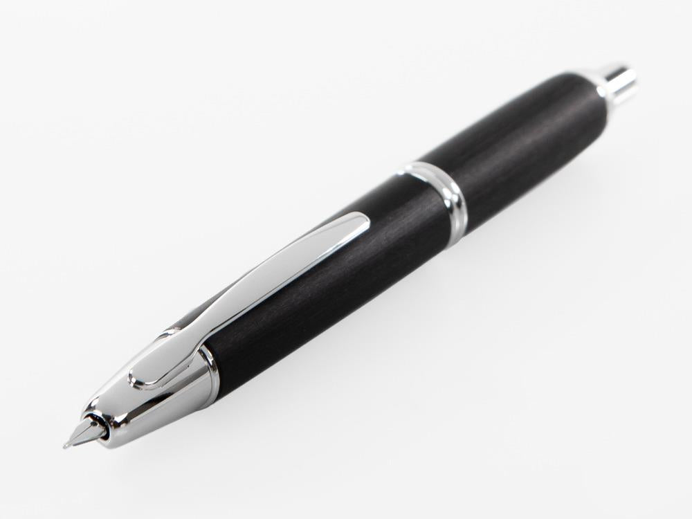 Pluma Estilográfica Pilot Capless Wooden, Abedul, Negro, FC-2500RR-B