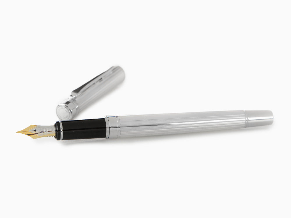Pluma Estilográfica Pilot Grance Stripe, Rodio, Plata, FGNZ-35SS-GS