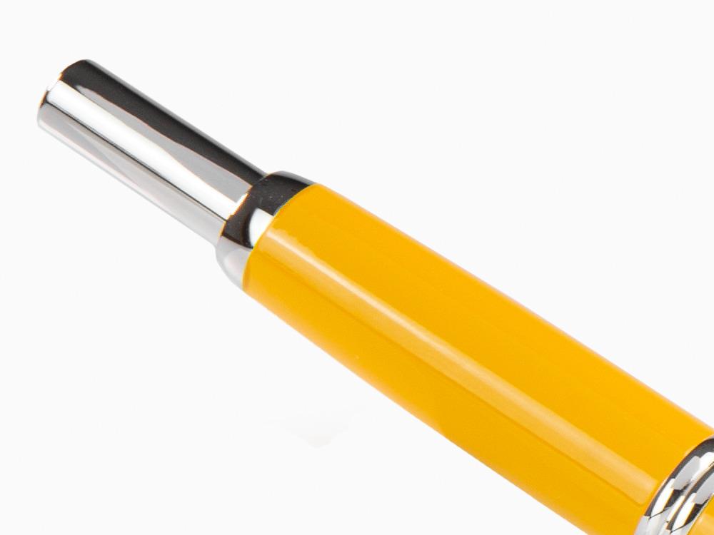 Estilográfica Pilot Retráctil Amarilla "Capless", Laca, Cromo