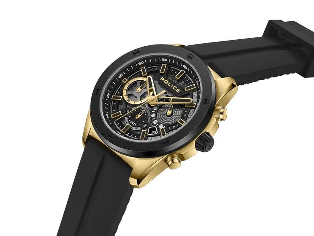 Reloj de Cuarzo Police Warren, PVD Oro, 43 mm, Negro, PEWGO0000402