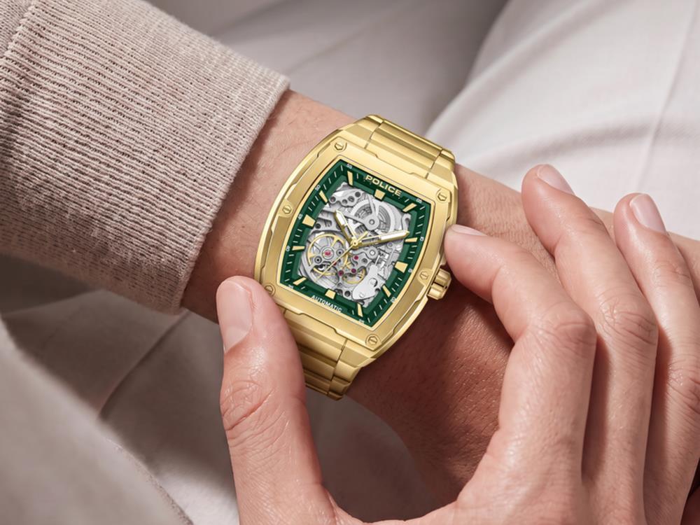 Reloj Automático Police Skeletor, 42 mm, Verde, PEWJL0072206