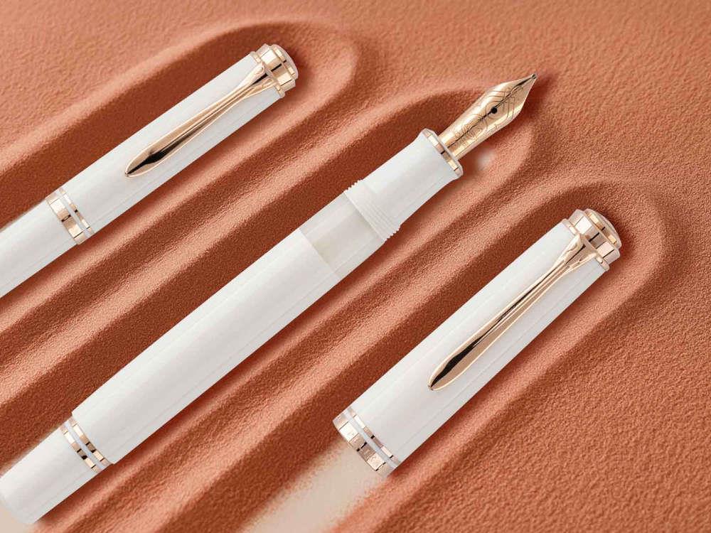 Pluma Pelikan M600 White & Rose Gold, Edición Especial, 300014586