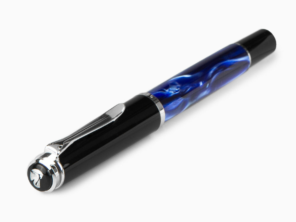 Estilográfica Pelikan Classic M205, Mármol Azul, Cromo, 801973