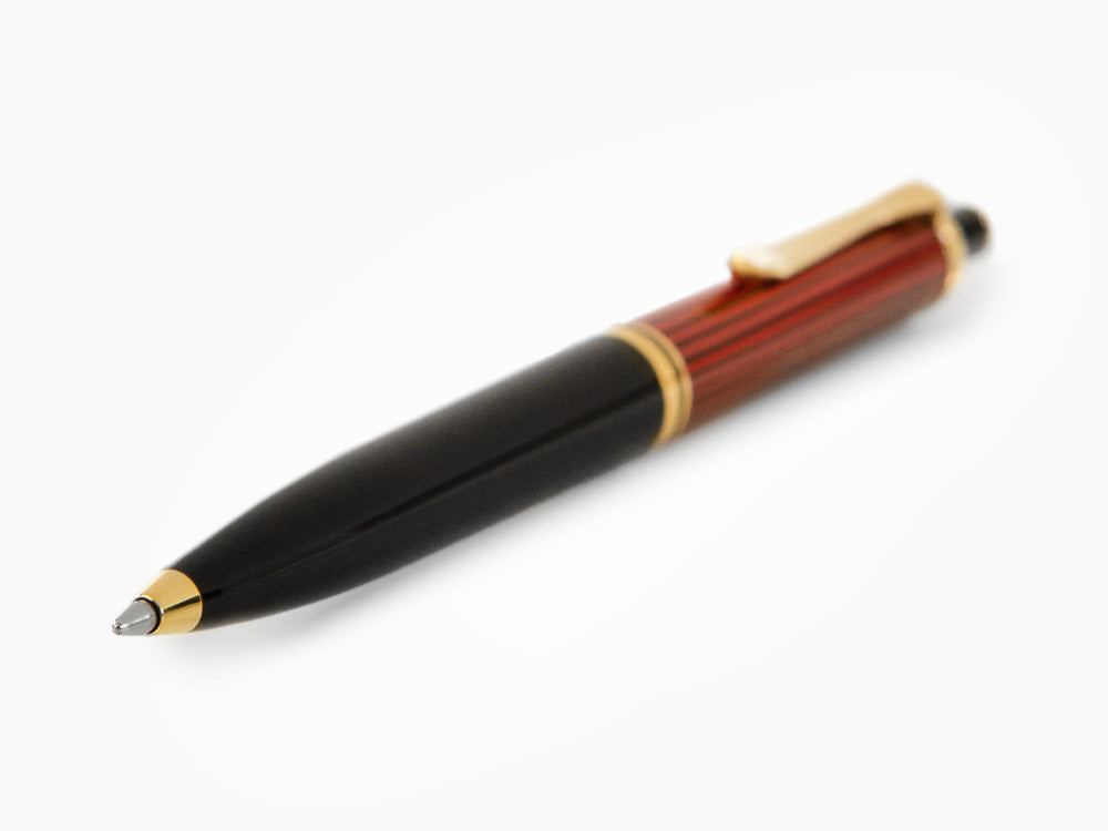 Bolígrafo Pelikan K400, Negro y rojo, Adornos en oro, 925289