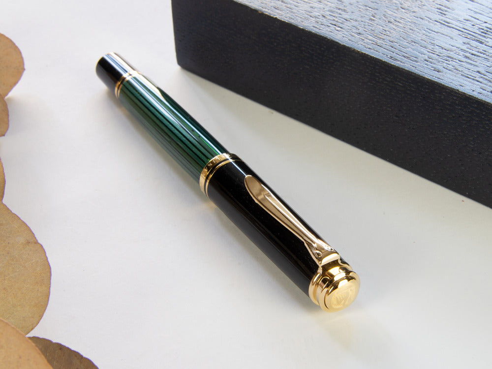 Pluma Estilográfica Pelikan Souverän M400- Negro/Verde, 994863