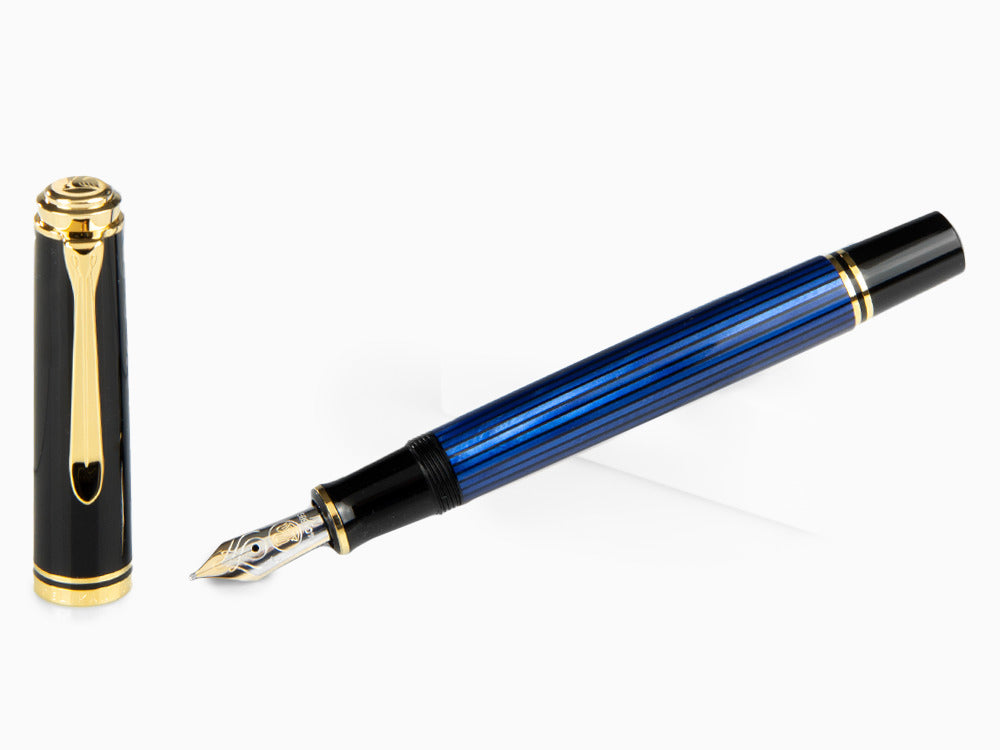 Pluma Estilográfica Pelikan Souverän M 600, Negro/Azul, 995324