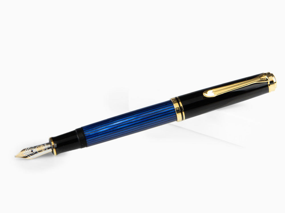 Pluma Estilográfica Pelikan Souverän M 600, Negro/Azul, 995324
