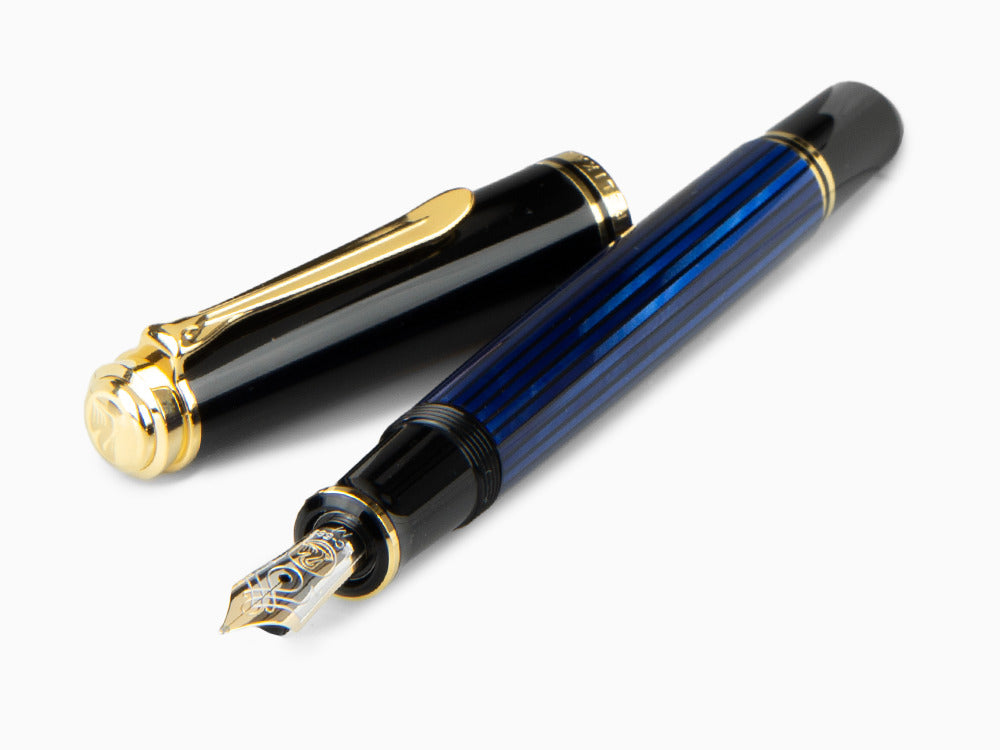 Pluma Estilográfica Pelikan Souverän M 600, Negro/Azul, 995324