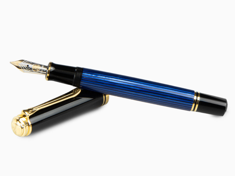 Pluma Estilográfica Pelikan Souverän M 600, Negro/Azul, 995324