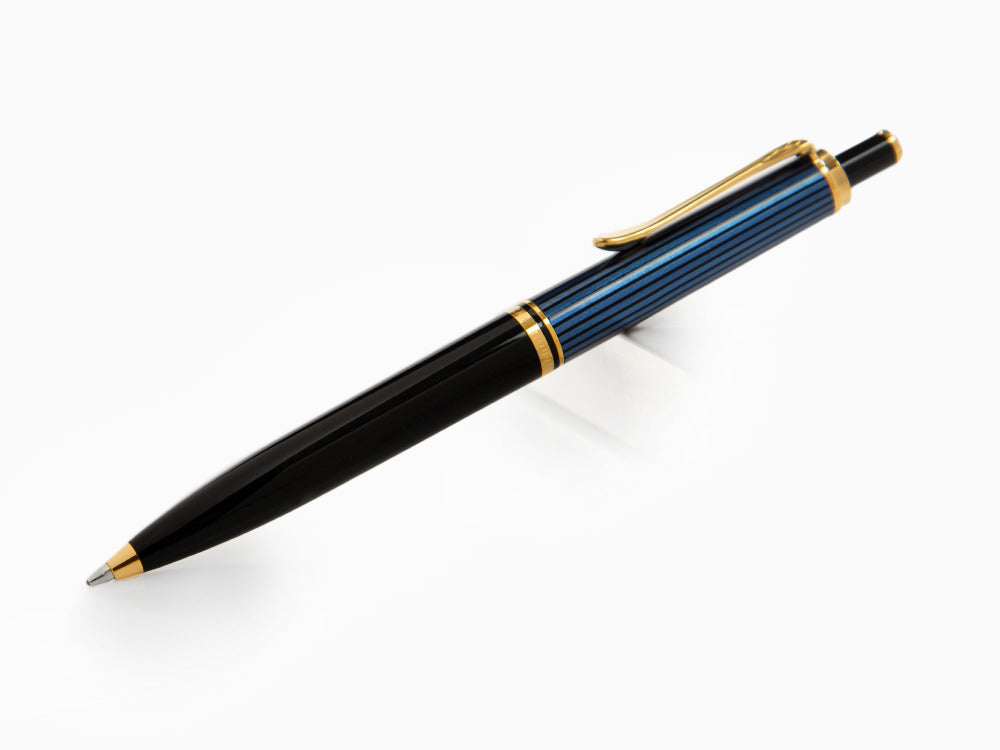 Bolígrafo Pelikan K400, Negro y azul, Adornos en oro, 987800
