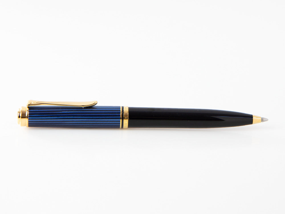 Bolígrafo Pelikan K600, Negro y azul, Adornos en oro, 988378