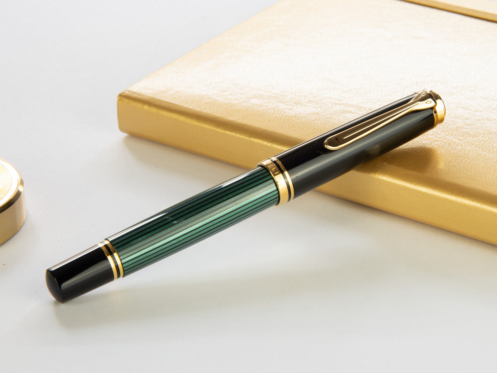 Roller Pelikan R800, Resina verde, Adornos en oro, 987990