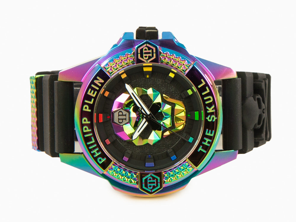 Reloj de Cuarzo Philipp Plein The Skull Rainbow, PVD, Negro, 44 mm, PWAAA2123