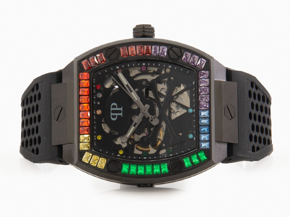 Reloj Automático Philipp Plein The Skeleton, PVD, Negro, 44 mm, PWBAA0621